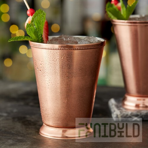 Acopa Alchemy 16 oz. Copper Mint Julep Cup with Beaded Detailing - Sample