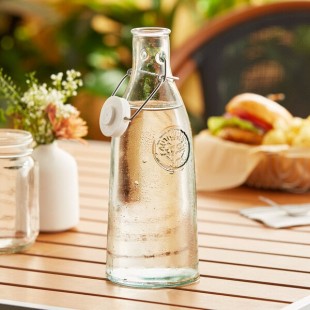 TableCraft 6621 34 oz. Green Tint Glass Authentic Resealable Carafe Bottle TableCraft 6621 34 oz. Green Tint Glass Authentic Resealable Carafe Bottle