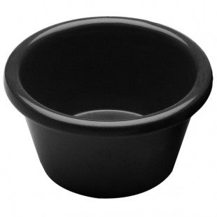 Elite Global Solutions R25SM Melamine Ramekins 2.5 oz. Black Round Melamine Ramekin - 6/Case