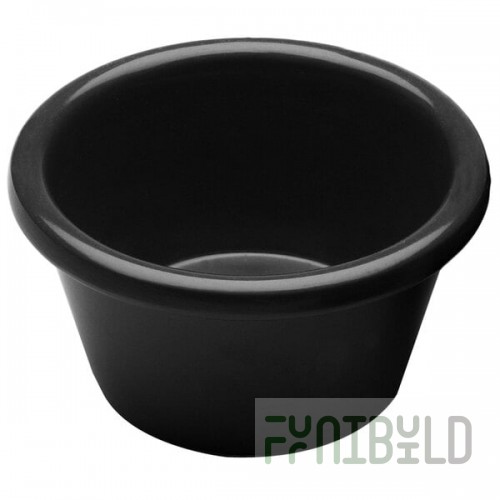 Elite Global Solutions R25SM Melamine Ramekins 2.5 oz. Black Round Melamine Ramekin - 6/Case
