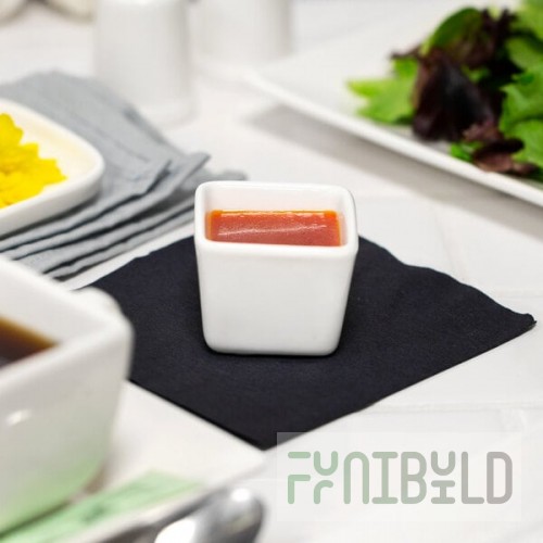 10 Strawberry Street WTR-2SQTBBWL Whittier 2 oz. White Square Porcelain Tid Bit Bowl - 36/Case