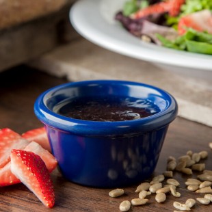Carlisle 2 oz. Cobalt Blue Smooth Melamine Ramekin - 72/Case