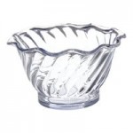 Dinex Turnbury 5 oz. Clear Plastic Tulip Swirl Berry Bowl - 96/Case Dinex Turnbury 5 oz. Clear Plastic Tulip Swirl Berry Bowl - 96/Case
