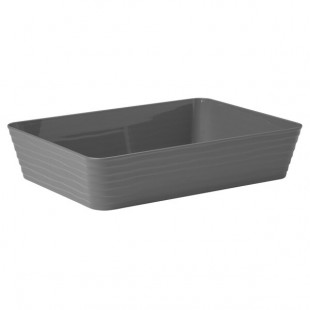 American Metalcraft B14G Del Mar 4.9 Qt. Rectangular Gray Plastic Stackable Serving Dish American Metalcraft B14G Del Mar 4.9 Qt. Rectangular Gray Plastic Stackable Serving Dish
