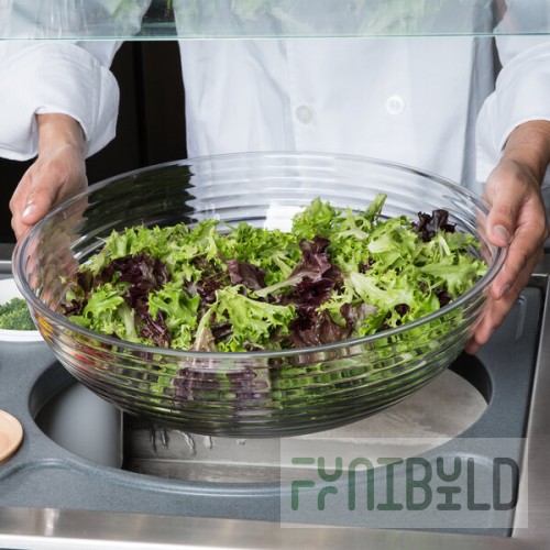 Cambro 11.2 Qt. Clear Camwear® Round Ribbed Bowl