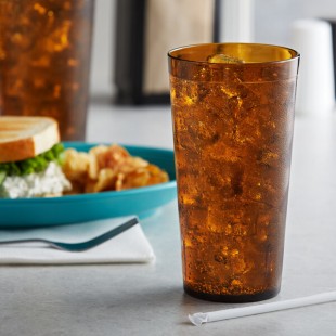 GET 6632-1-A 32 oz. Amber Customizable SAN Plastic Tall Pebbled Tumbler - 48/Case GET 6632-1-A 32 oz. Amber Customizable SAN Plastic Tall Pebbled Tumbler - 48/Case