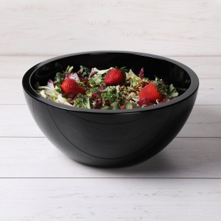Elite Global Solutions M1225R5 Belize Black 6.75 Qt. Round Melamine Bowl
