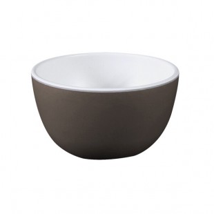 Elite Global Solutions B55R2T Kona 22 oz. Speckled White / Chocolate Round Coupe Bowl - 6/Case Elite Global Solutions B55R2T Kona 22 oz. Speckled White / Chocolate Round Coupe Bowl - 6/Case