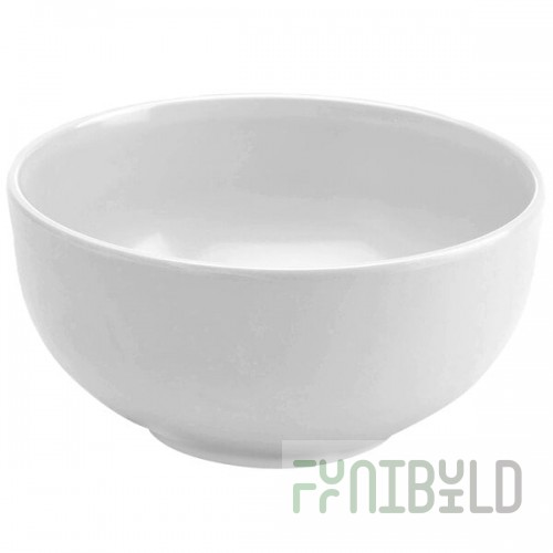 Elite Global Solutions M925R5NW Classics 3.75 Qt. Design White Round Melamine Bowl