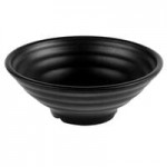 GET B-480-BK Nara 36 oz. Black Matte Round Melamine Bowl with Lid - 12/Case