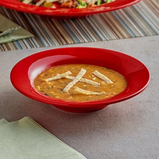 Acopa Foundations 8 oz. Red Wide Rim Melamine Salad Bowl - 12/Pack