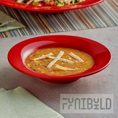 Acopa Foundations 8 oz. Red Wide Rim Melamine Salad Bowl - 12/Pack