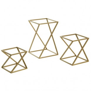 Front of the House Twist 3-Piece Matte Brass Stainless Steel Riser Set Front of the House Twist 3-Piece Matte Brass Stainless Steel Riser Set