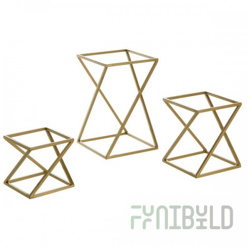 Front of the House Twist 3-Piece Matte Brass Stainless Steel Riser Set