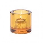 Hollowick 5140AJ Round Amber Jewel Thick Glass Tealight Hollowick 5140AJ Round Amber Jewel Thick Glass Tealight