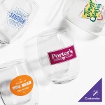 Acopa 6 oz. Customizable Stemless Wine Tasting Glass - 12/Case