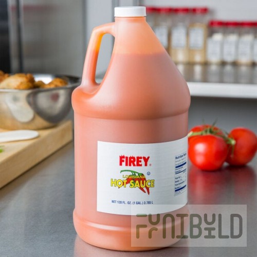 Firey 1 Gallon Louisiana Style Hot Sauce - 4/Case