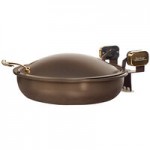 Spring USA Seasons 2/3 Size Rectangular Sapphire Stainless Steel Induction Chafer with Chrome Accents 2384-467