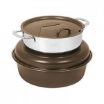 Spring USA Seasons 2/3 Size Rectangular Sapphire Stainless Steel Induction Chafer with Chrome Accents 2384-467
