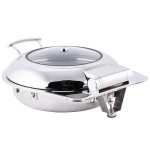 TableCraft CW40165 4 Qt. Round Stainless Steel Quick View Induction Chafer with Glass Lid TableCraft CW40165 4 Qt. Round Stainless Steel Quick View Induction Chafer with Glass Lid