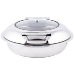 TableCraft CW40165 4 Qt. Round Stainless Steel Quick View Induction Chafer with Glass Lid TableCraft CW40165 4 Qt. Round Stainless Steel Quick View Induction Chafer with Glass Lid
