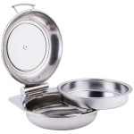 TableCraft CW40165 4 Qt. Round Stainless Steel Quick View Induction Chafer with Glass Lid TableCraft CW40165 4 Qt. Round Stainless Steel Quick View Induction Chafer with Glass Lid