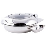 TableCraft CW40165 4 Qt. Round Stainless Steel Quick View Induction Chafer with Glass Lid TableCraft CW40165 4 Qt. Round Stainless Steel Quick View Induction Chafer with Glass Lid