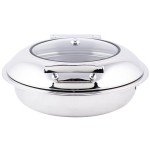 TableCraft CW40165 4 Qt. Round Stainless Steel Quick View Induction Chafer with Glass Lid TableCraft CW40165 4 Qt. Round Stainless Steel Quick View Induction Chafer with Glass Lid