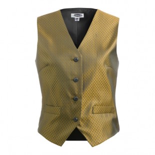Edwards 7394 Women's Customizable Gold Brocade Diamond Pattern Server Vest - 2X