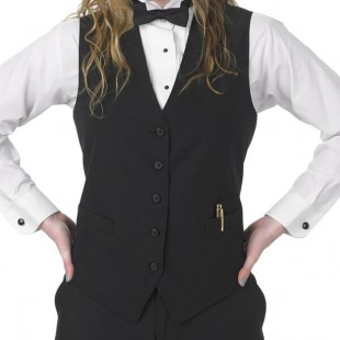 Henry Segal Women's Customizable Black Extended Length Basic Server Vest - M