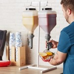 Asept 5 Liter Hanging Bottle Condiment Pump Dispenser with Adjustable Portion Control Handle