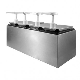 Carlisle 38504 10 Qt. Condiment Dispenser Rail with 4 Standard Pumps