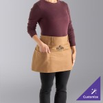Uncommon Chef 3103 Caramel Customizable 100% Cotton Beltway Waist Apron with Natural Webbing and 3 Pockets - 14