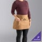 Uncommon Chef 3103 Caramel Customizable 100% Cotton Beltway Waist Apron with Natural Webbing and 3 Pockets - 14