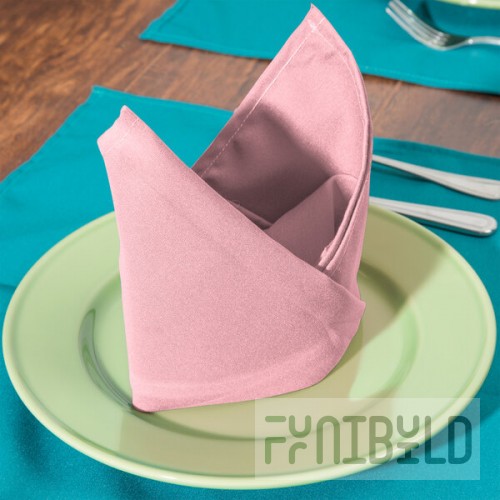 Intedge Pink 100% Polyester Cloth Napkins, 18