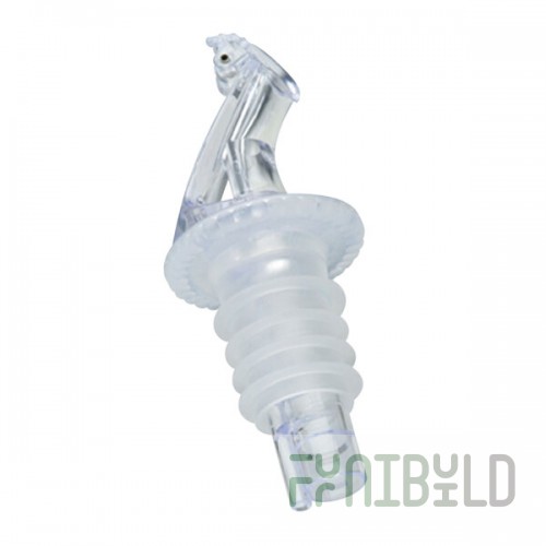 Precision Pours 999 CL F Crystal Clear Free Flow Liquor Pourer with Fliptop - 12/Pack