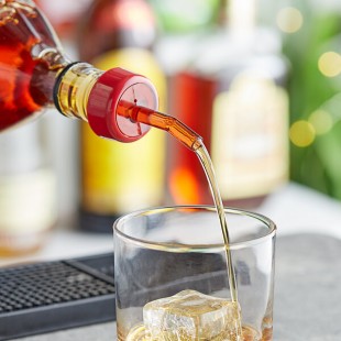 Choice Red Free Flow Whiskey Pourer with Red Collar - 12/Pack