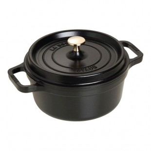 Staub 2.75 Qt. Black Enameled Cast Iron Dutch Oven 1003915 Staub 2.75 Qt. Black Enameled Cast Iron Dutch Oven 1003915