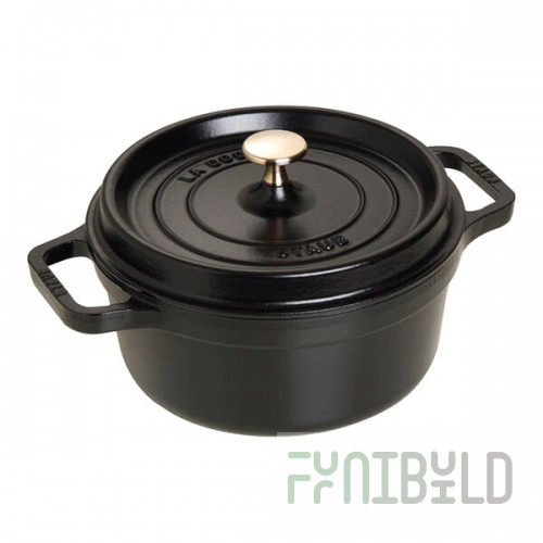 Staub 2.75 Qt. Black Enameled Cast Iron Dutch Oven 1003915