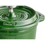 Valor 8 oz. Fern Green Enameled Mini Cast Iron Pot with Cover Valor 8 oz. Fern Green Enameled Mini Cast Iron Pot with Cover