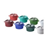Valor 8 oz. Fern Green Enameled Mini Cast Iron Pot with Cover Valor 8 oz. Fern Green Enameled Mini Cast Iron Pot with Cover