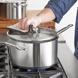 Vigor SS1 Series 10 Qt. Stainless Steel Sauce Pan with Aluminum-Clad Bottom and Cover Vigor SS1 Series 10 Qt. Stainless Steel Sauce Pan with Aluminum-Clad Bottom and Cover