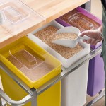 Baker's Lane 30 Gallon / 480 Cup Mobile Triple Ingredient Bin - Yellow / White / Purple Baker's Lane 30 Gallon / 480 Cup Mobile Triple Ingredient Bin - Yellow / White / Purple