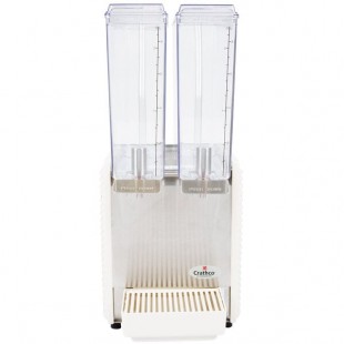 Crathco Mini-Twin E-294 Classic Bubbler Series Double 2.4 Gallon Bowl High Impact Plastic Cold Beverage Dispenser Crathco Mini-Twin E-294 Classic Bubbler Series Double 2.4 Gallon Bowl High Impact Plastic Cold Beverage Dispenser