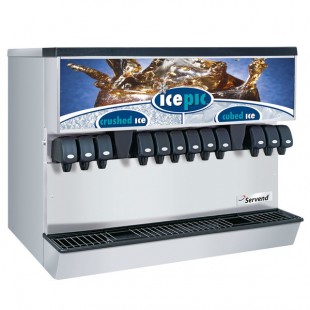 Servend 2706226 MDH-302 12 Valve Sanitary Lever Countertop Ice/Beverage Dispenser with Icepic and 300 lb. Ice Storage