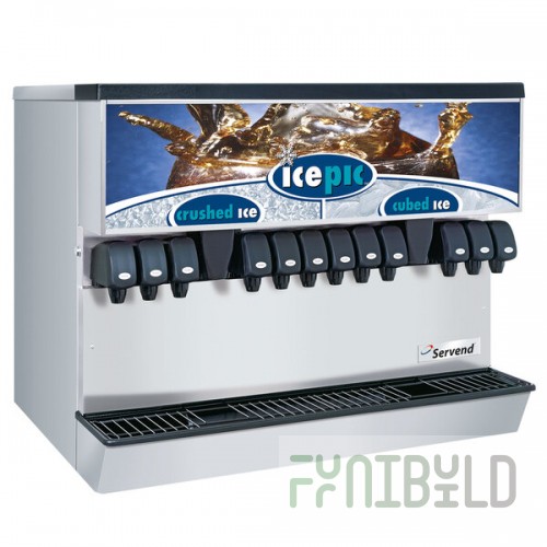 Servend 2706226 MDH-302 12 Valve Sanitary Lever Countertop Ice/Beverage Dispenser with Icepic and 300 lb. Ice Storage