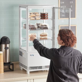 Avantco GSM-3-2-HC White Glass Sided Pass-Through Countertop Display Refrigerator Avantco GSM-3-2-HC White Glass Sided Pass-Through Countertop Display Refrigerator