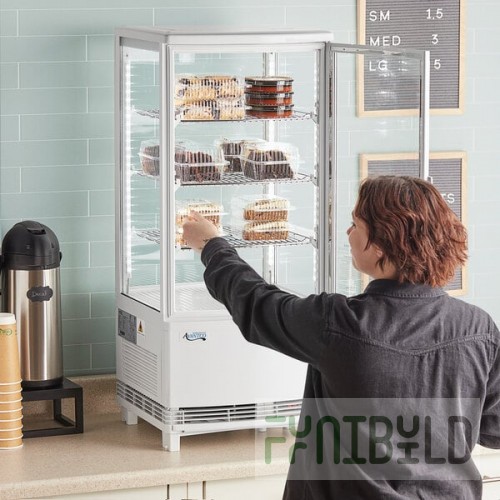 Avantco GSM-3-2-HC White Glass Sided Pass-Through Countertop Display Refrigerator