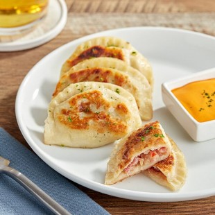 Jaju Kielbasa and Red Pepper Pierogies - 50/Case Jaju Kielbasa and Red Pepper Pierogies - 50/Case