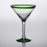 Acopa Tropic 15 oz. Martini Glass with Green Rim and Base - 12/Case Acopa Tropic 15 oz. Martini Glass with Green Rim and Base - 12/Case